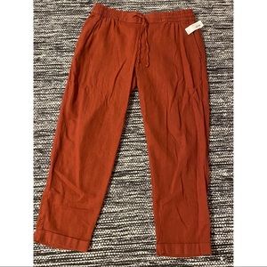 Old Navy Capri Linen Pants Burnt Orange Brand New